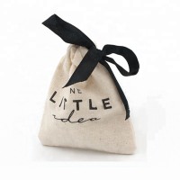 Wholesale custom logo mini drawstring natural cloth dried fruit walnut packing bag 100% organic cotton muslin jewelry pouch