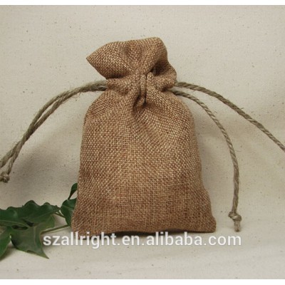 eco-friendly jute drawstring bag pouches for wheat, rice and coffee beans packing