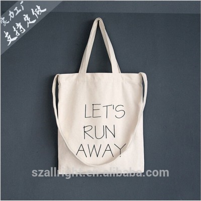 Plain oem production cotton canvas tote bag with custom printed logo for shopping wholesale