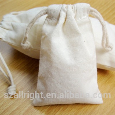 Eco-friendly Cotton muslin drawstring bag pouch manufacturer wholesale