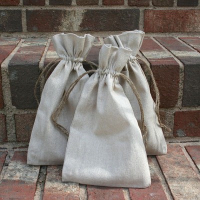 Large Natural Linen Bags Pouches for Jewelry Earrings Rings Pendants , Gift Bag