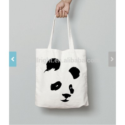 panda shopping bag custom blank cotton handbag canvas tote bag printed logo