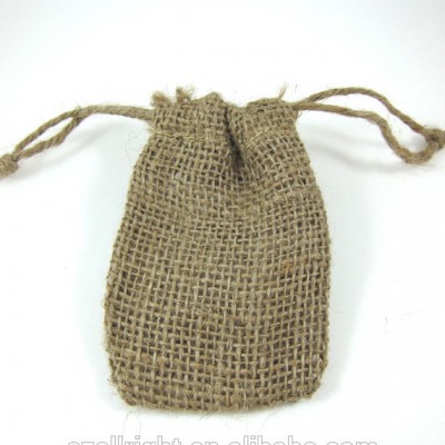 Natural Burlap Bags Pouches for Woodland Wedding Favors, Jewelry, Gift Bag